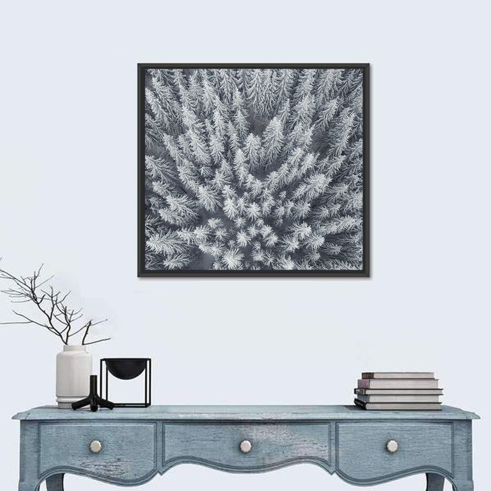 Snow Covered Pine Forest Wall Art
