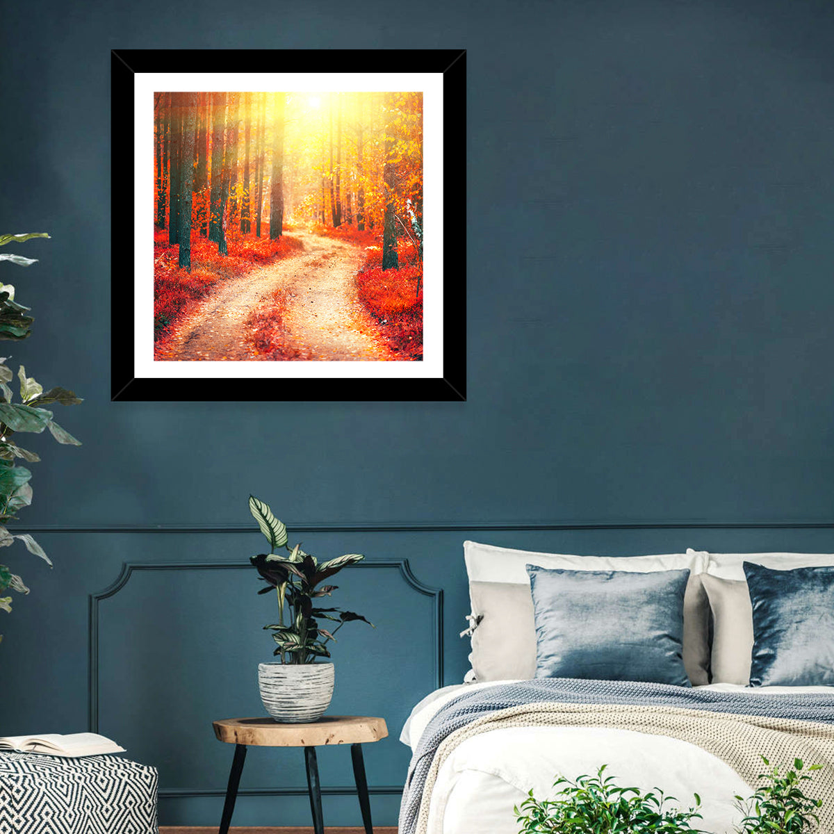Golden Path Through Autumn Woods Wall Art