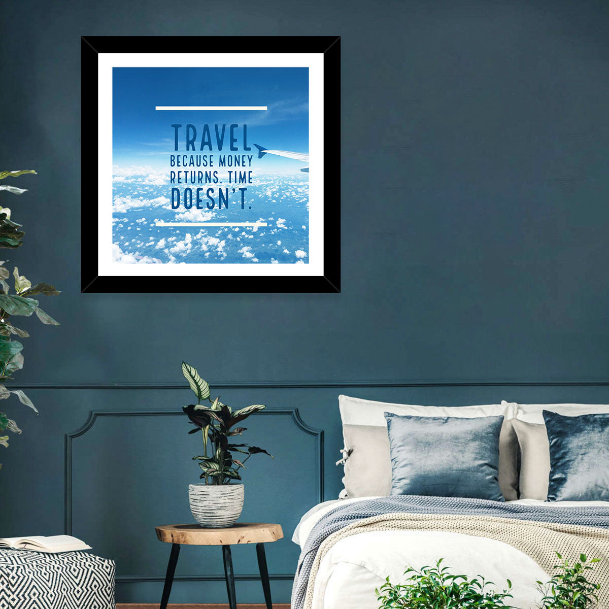 Travel Because Money Returns Quote Wall Art