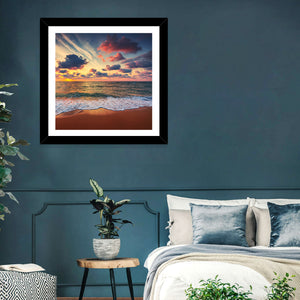 Cloudy Beach Sunrise Wall Art