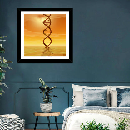 Dna Helix at Sunset Wall Art