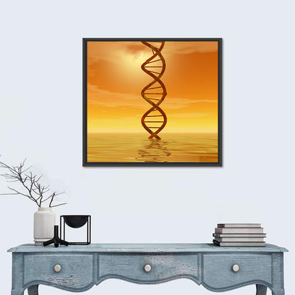 Dna Helix at Sunset Wall Art