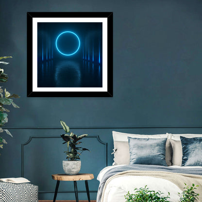 Glowing Neon Corridor Wall Art