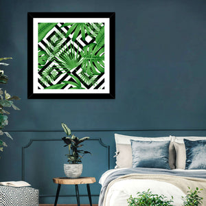 Geometric Leaves Pattern Wall Art