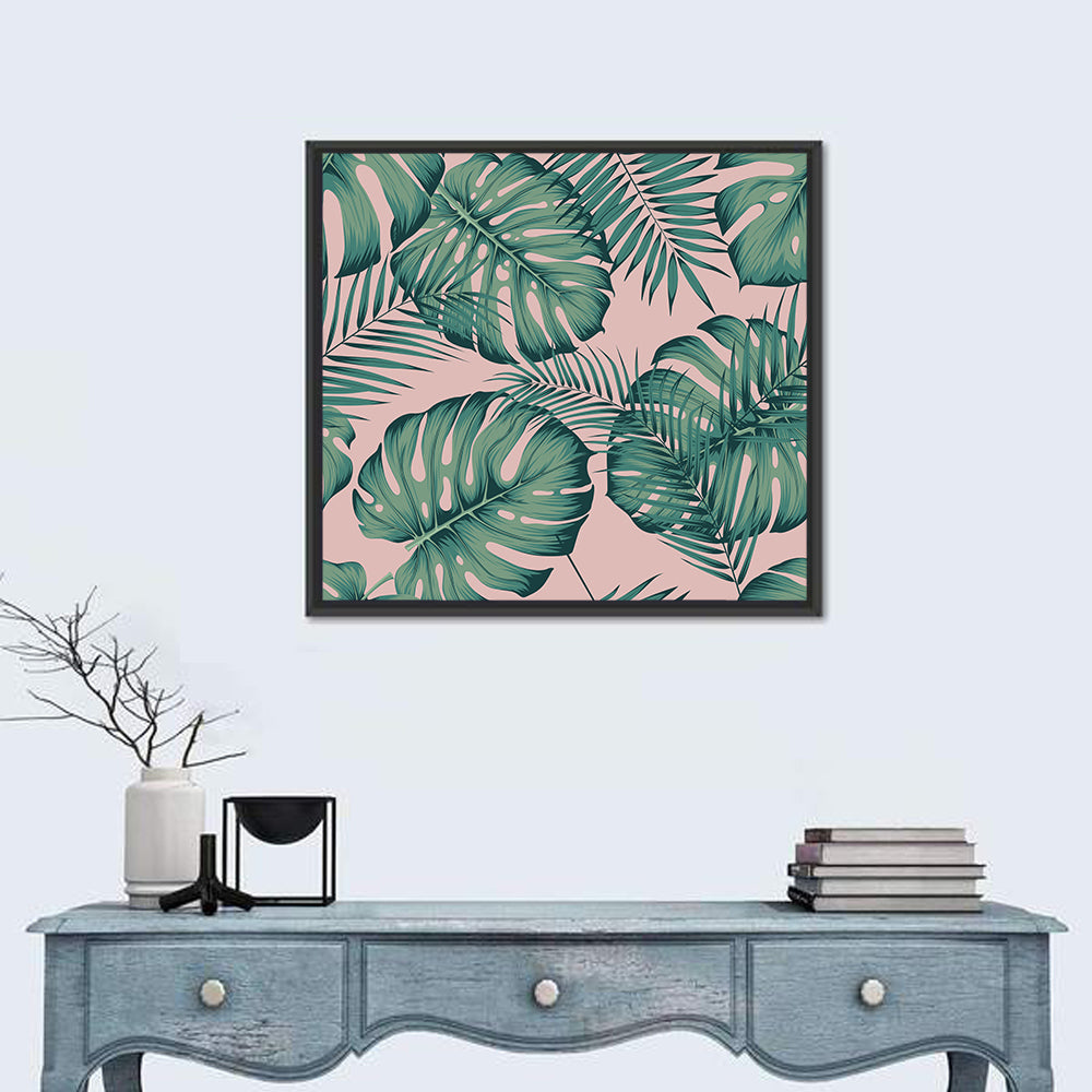 Areca Palm and Monstera Leaves Wall Art