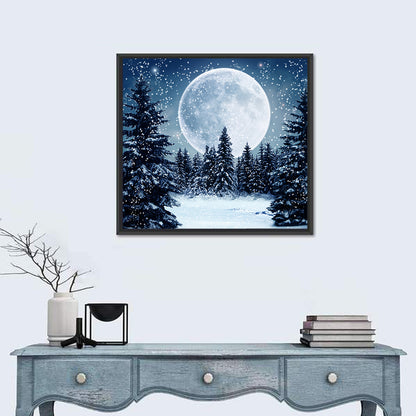 Winter Full-moon Night Wall Art