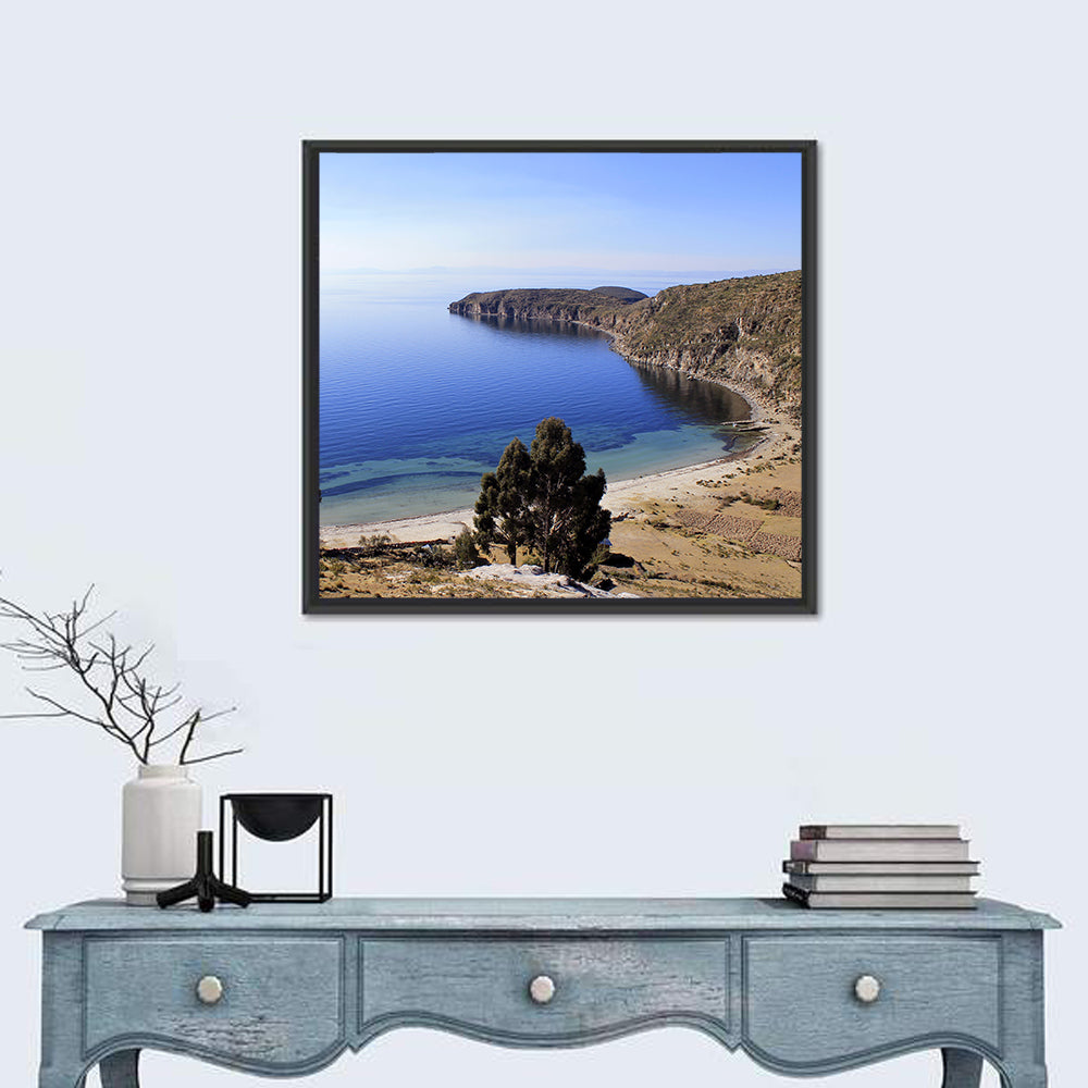 Titicaca Cliffs and Turquoise Water Wall Art