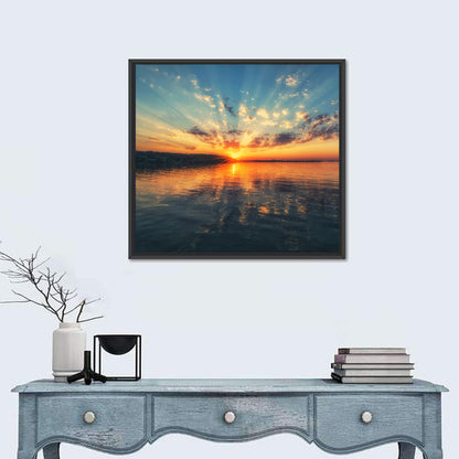 Sunburst Over River Wall Art
