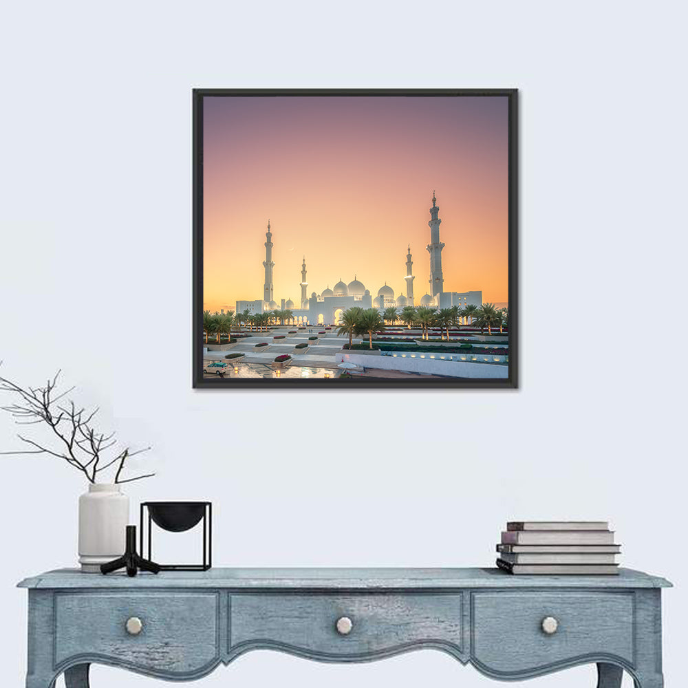 Sheikh Zayed Grand Mosque at Sunset Wall Art