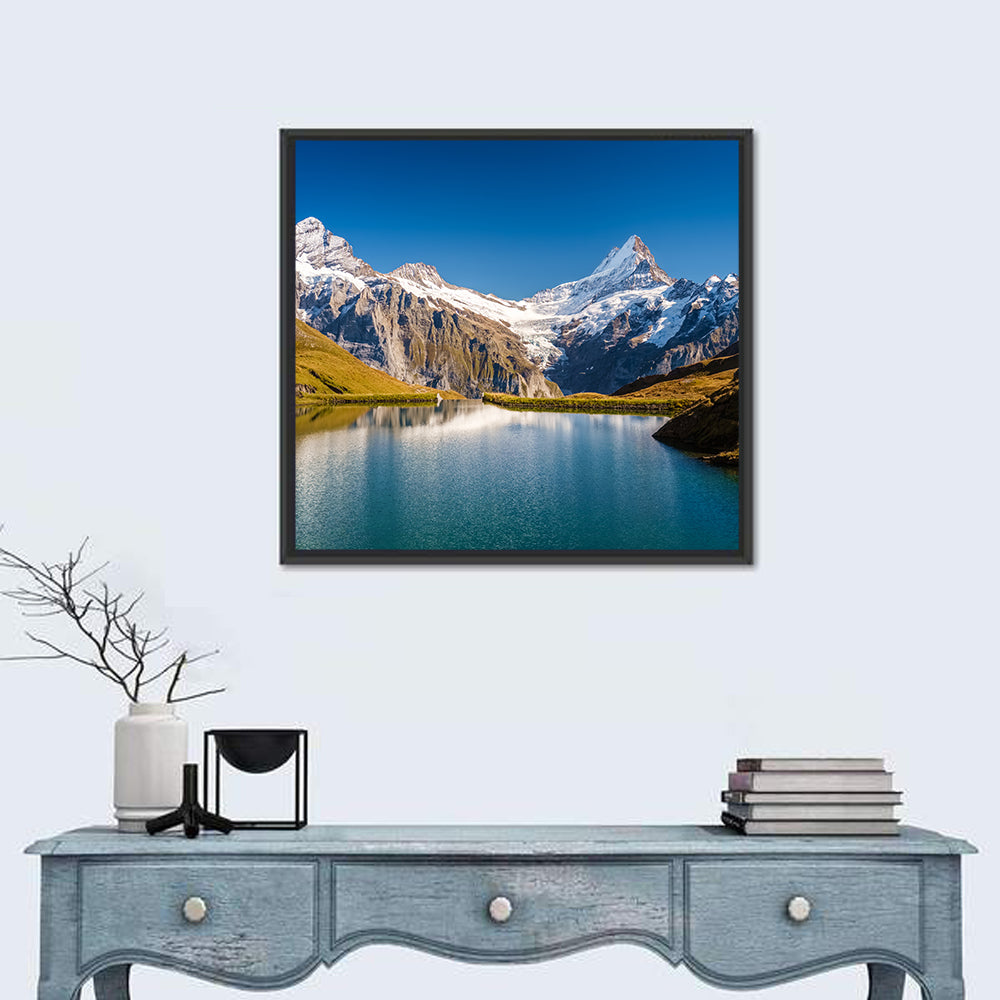 Bachalpsee Mountain Reflection Wall Art in a room, square