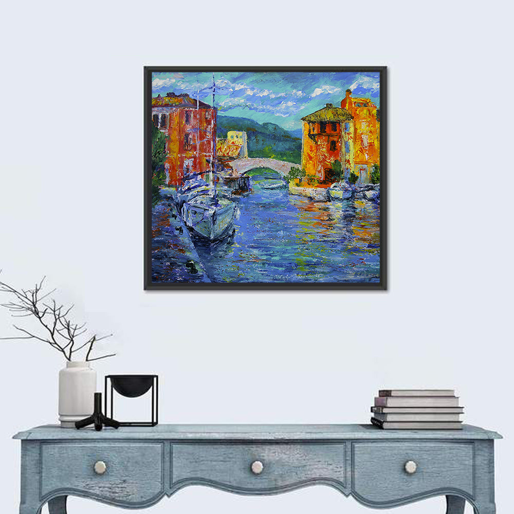 Port Grimaud Canal Scene Wall Art
