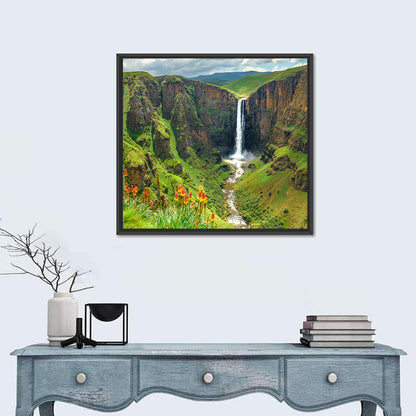 Maletsunyane Falls with Torch Lilies Wall Art