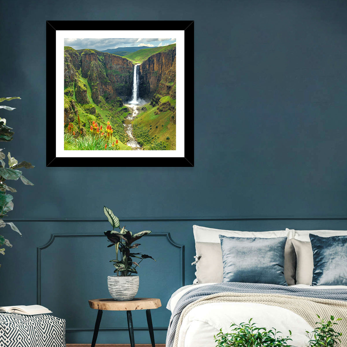 Maletsunyane Falls with Torch Lilies Wall Art