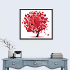 Heart Tree with Kissing Birds Wall Art