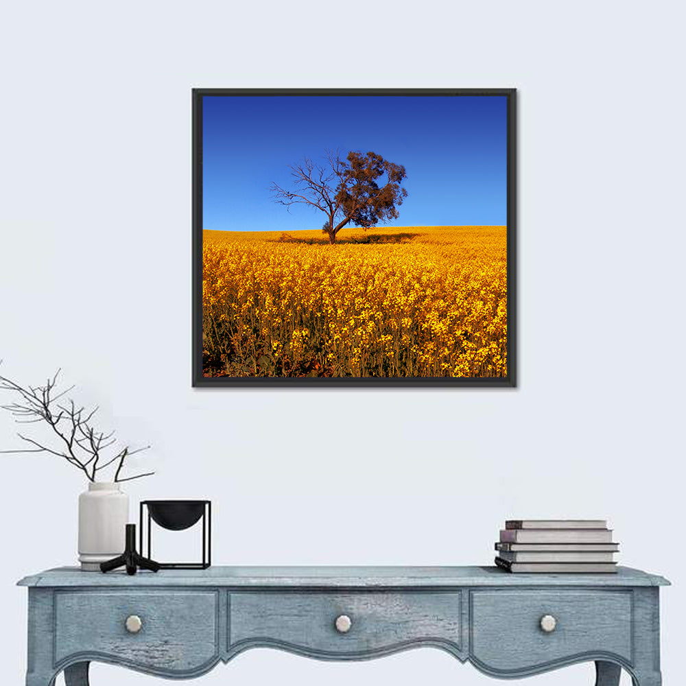 Canola Field with Lone Tree Wall Art