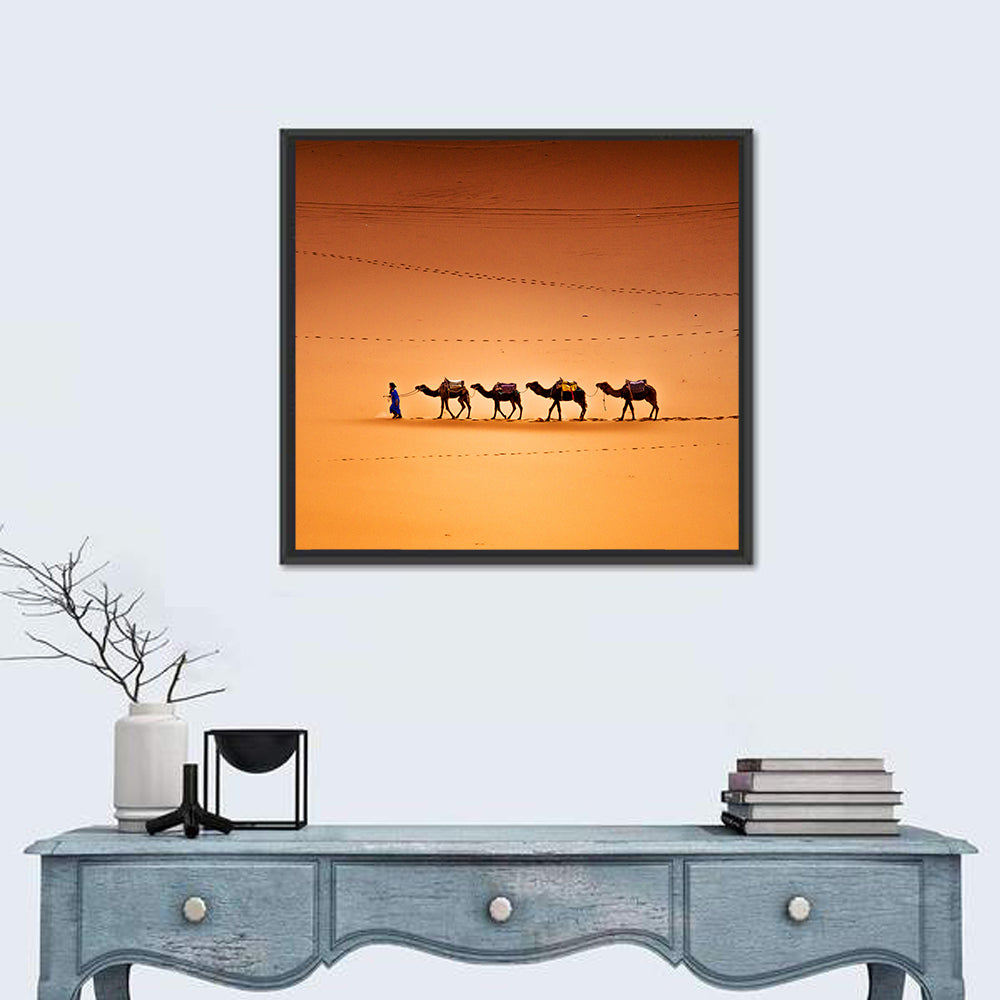 Camels In Sahara Desert Wall Art