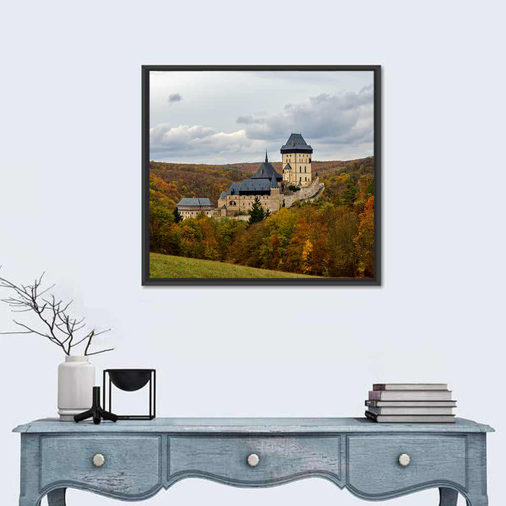 Karlštejn Castle in Autumn Forest Wall Art