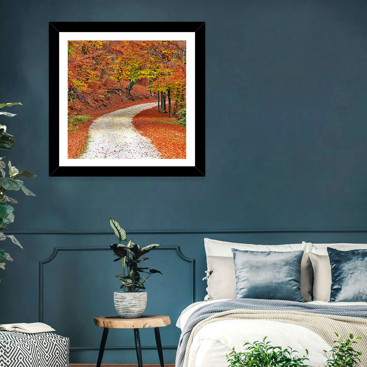 Misty Gravel Path Through Autumn Trees Wall Art