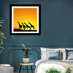 Savanna Giraffes at Sunset Wall Art