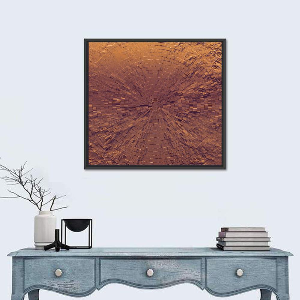 Blocks Focus Copper Rings Wall Art in a room, square