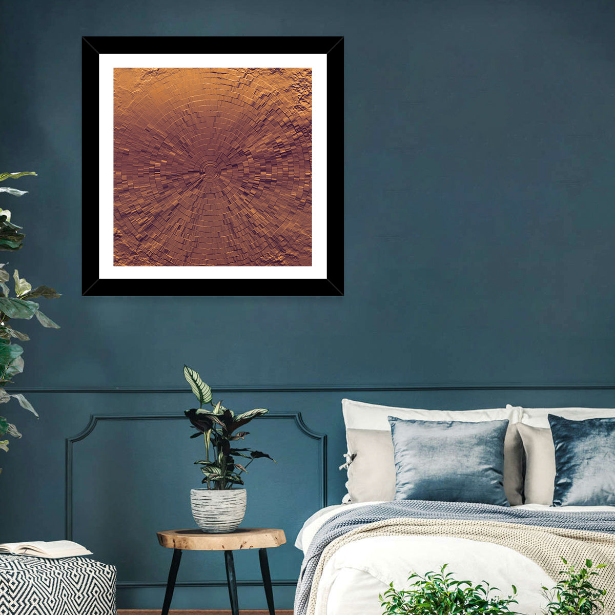 Blocks Focus Copper Rings Wall Art