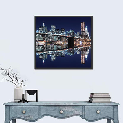 Brooklyn Bridge Symphony at Night Wall Art