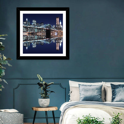 Brooklyn Bridge Symphony at Night Wall Art