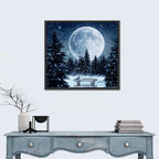 Full Moon Over Snowy Pines Wall Art