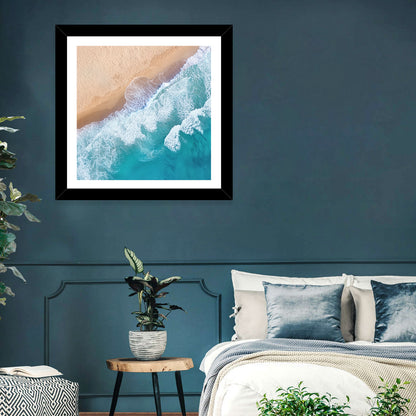 Aerial Turquoise Beach Waves Wall Art