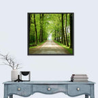 Sunlit Tree-lined Path Wall Art