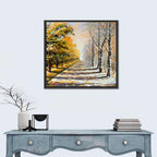 Autumn to Winter Forest Path Wall Art