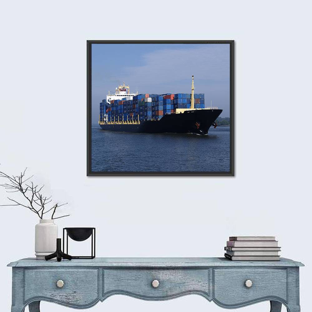 Container Ship in Motion Wall Art