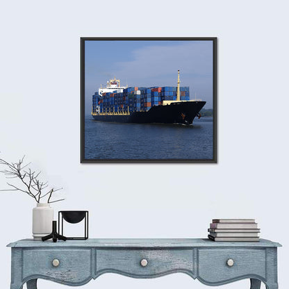 Container Ship in Motion Wall Art