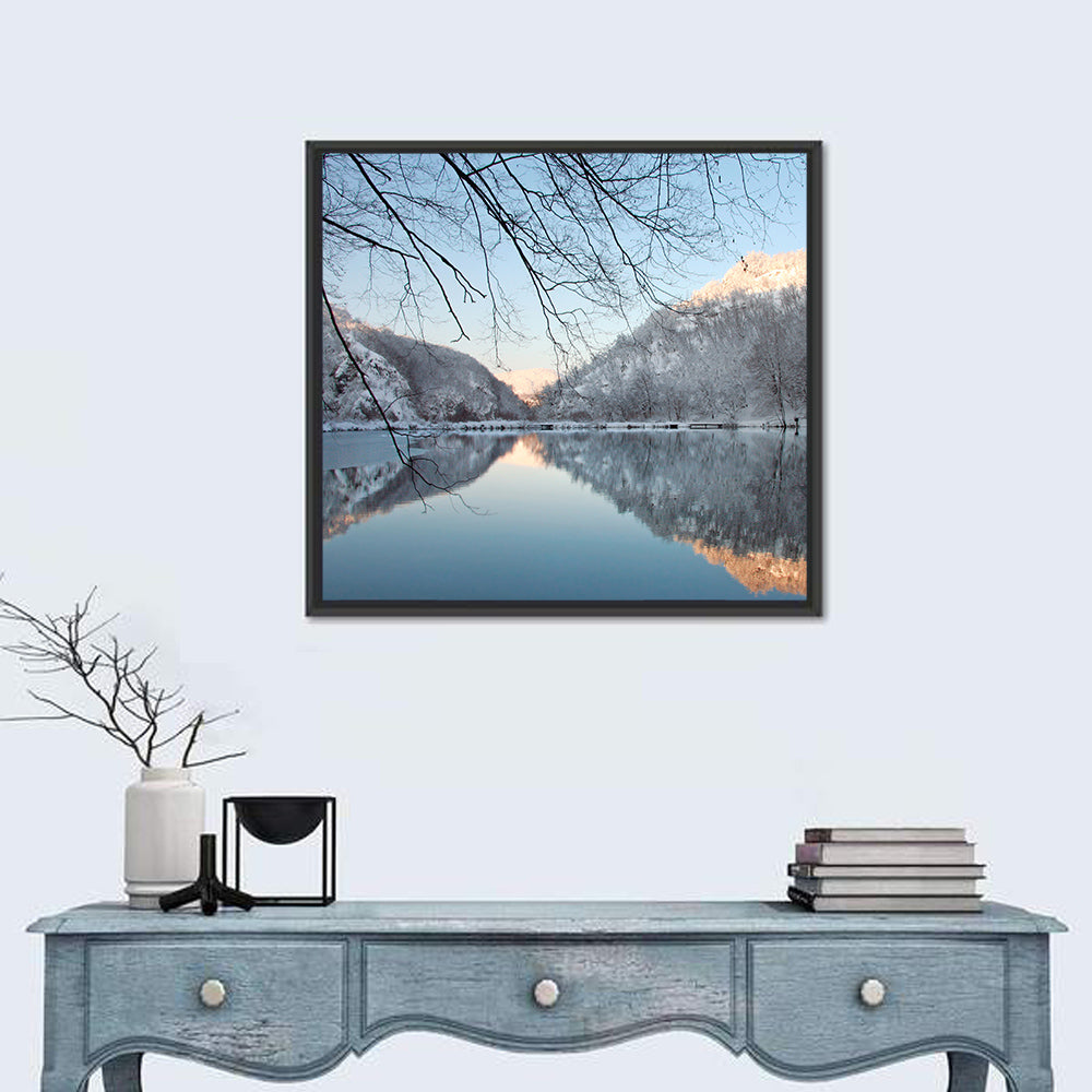 Kozjak Lake Wall Art in a room, square