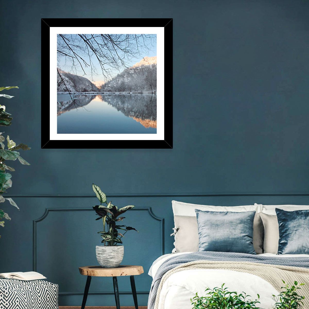 Kozjak Lake Wall Art in a room, square