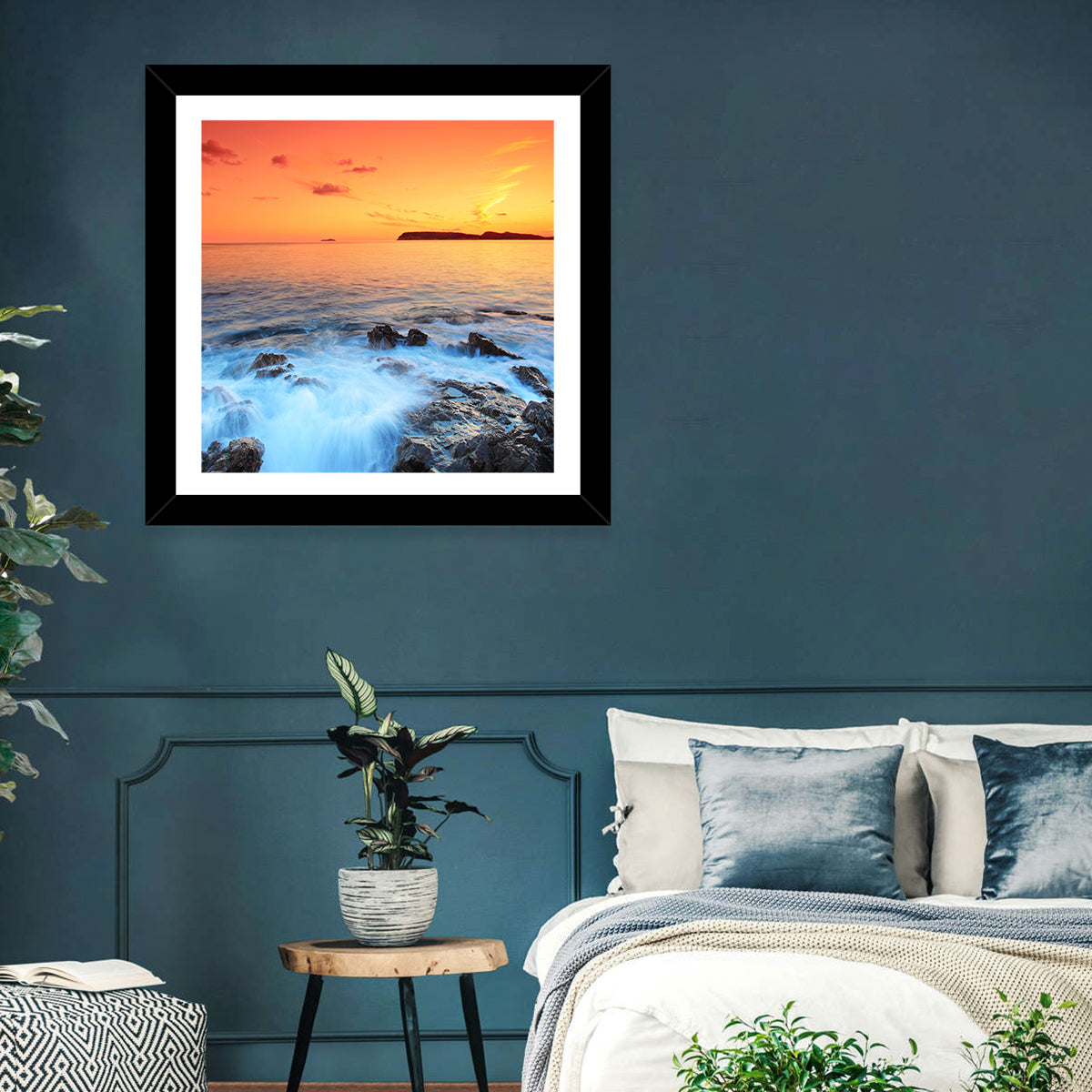 Dubrovnik Sunset Over Rocky Shore Wall Art