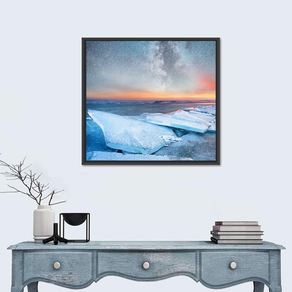 Milky Way Over Frozen Shore Wall Art