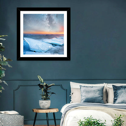 Milky Way Over Frozen Shore Wall Art