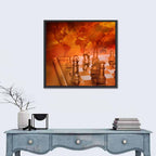 Chess with Faded World Map Wall Art
