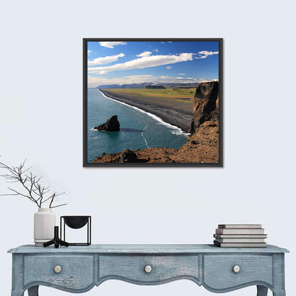 Dyrhólaey Black Sand Beach and Sea Stack Wall Art