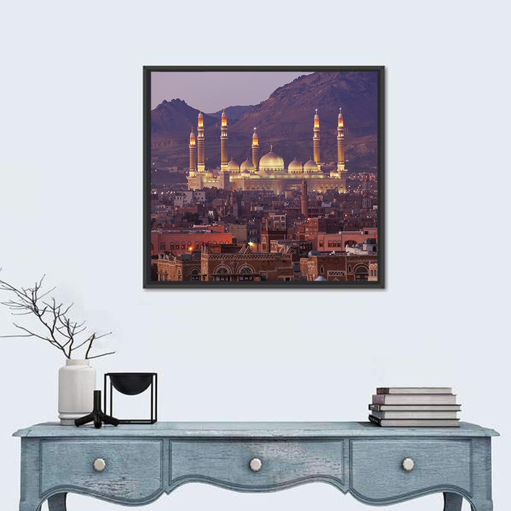 Al-saleh Mosque at Dusk Wall Art