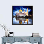 Omar Ali Saifuddien Mosque at Night Wall Art