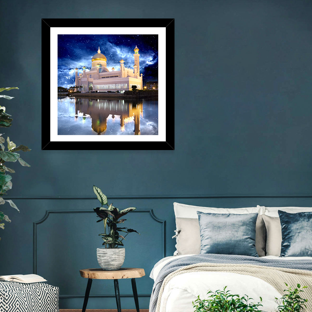 Omar Ali Saifuddien Mosque at Night Wall Art