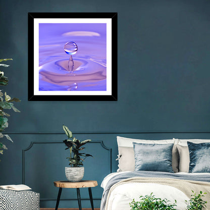 Purple Water Droplet Splash Wall Art