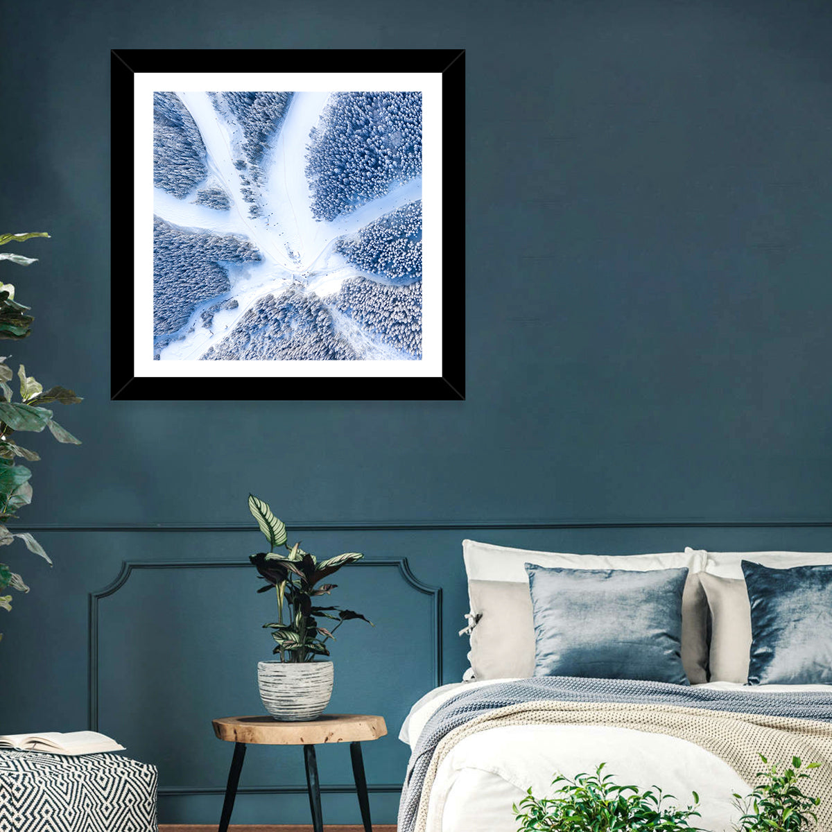 Birds-eye Ski Resort Landscape Wall Art