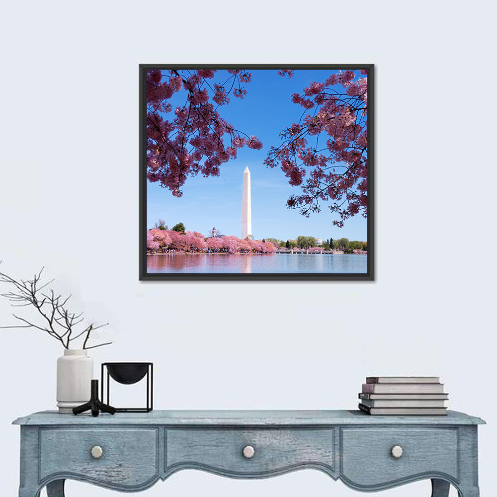 Washington Monument with Cherry Blossoms Wall Art