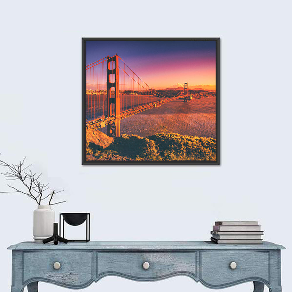 Golden Gate Bridge at Sunset Wall Art