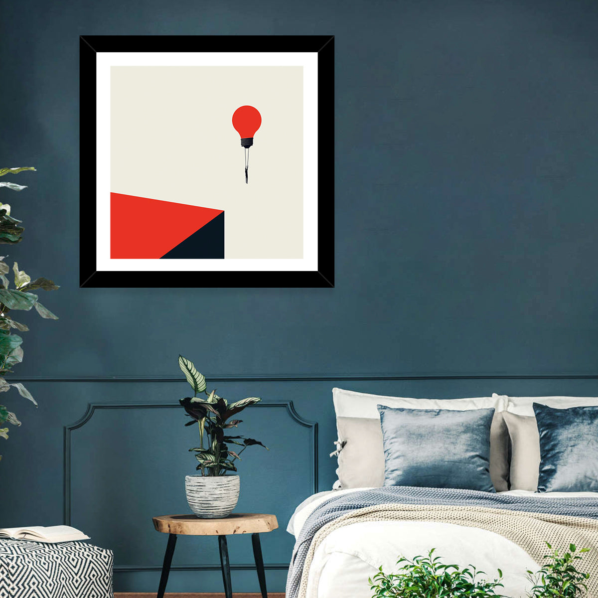 Hanging from a Lightbulb Wall Art in a room, square