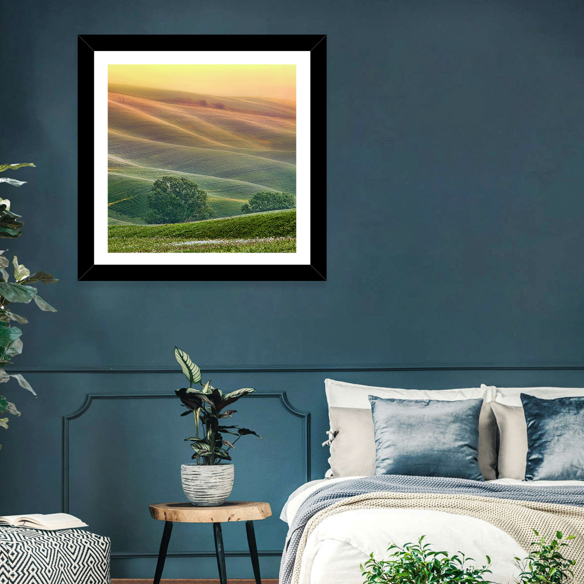 Tuscan Rolling Hills Wall Art in a room, square