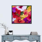Tropical Bougainvillea and Hibiscus Bloom Wall Art